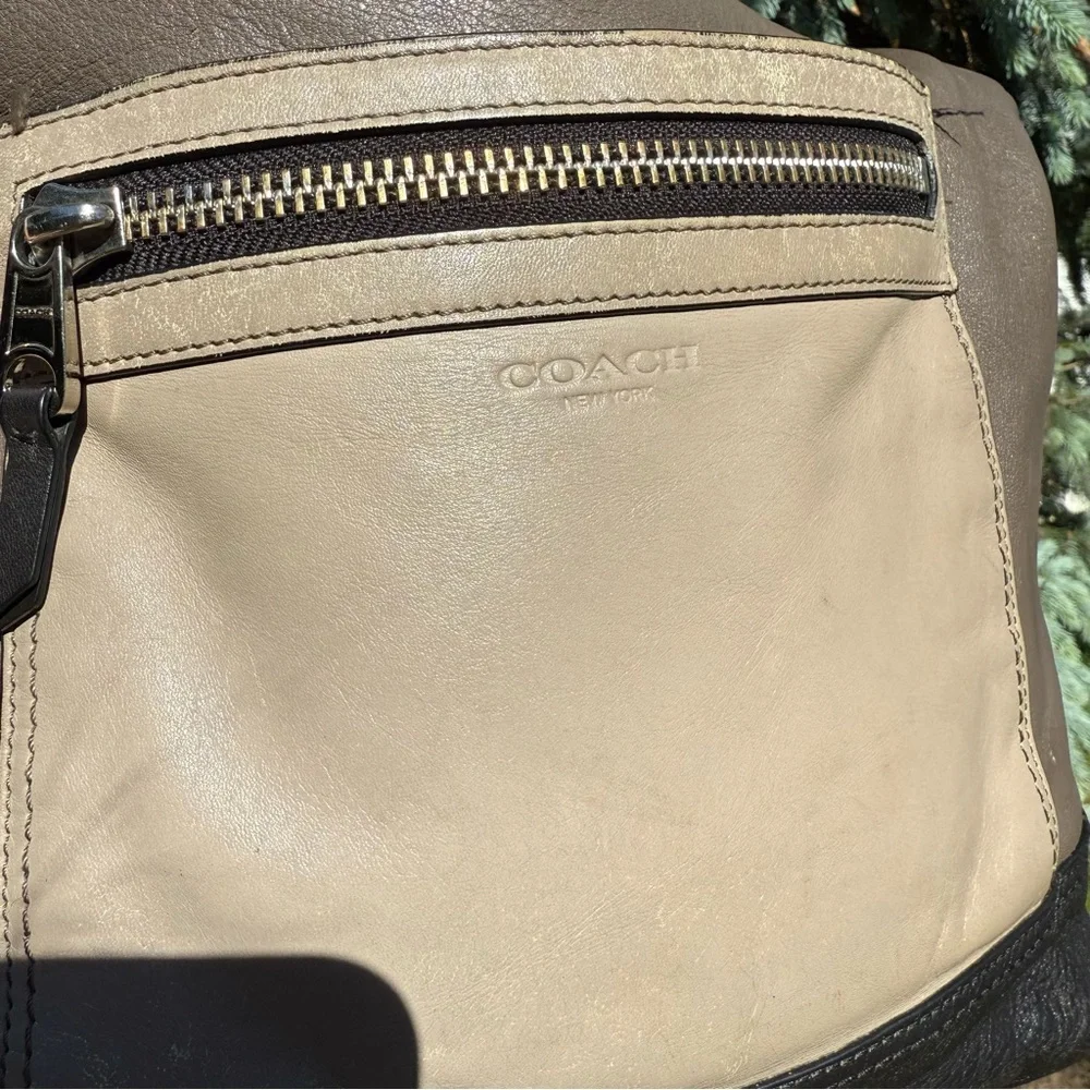 COACH Legacy Colorblock Multi Tan Brown Black LRG Crossbody Tote Bag 19995‎